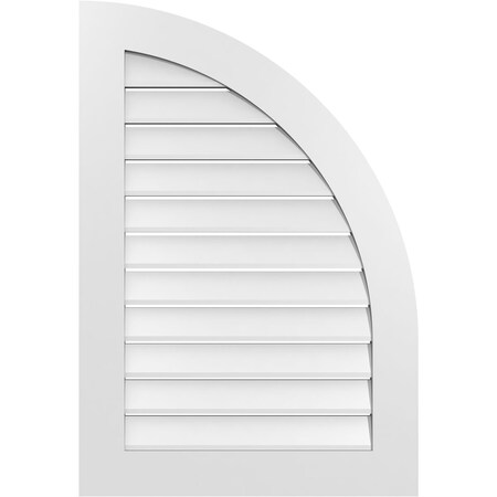 Ekena Millwork Quarter Round Top Right Surface Mount PVC Gable Vent w/ 3-1/2"W x 1"P Standard Frame, 26"W x 38"H GVPQR26X3801SF